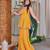 Dark-yellow faux georgette printed palazzo set