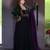 Purple silk blend embroidered anarkali set
