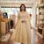 Cream silk blend embroidered anarkali set