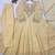 Cream silk blend embroidered anarkali set