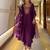 Purple crepe embroidered kurta set