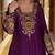 Purple crepe embroidered kurta set