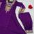 Purple crepe embroidered kurta set