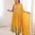 Yellow silk blend embroidered anarkali set