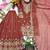Brown faux georgette embroidered sharara set