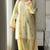 Light-yellow faux georgette embroidered farshi salwar set