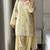 Light-yellow faux georgette embroidered farshi salwar set