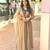 Light-brown crepe embroidered flared gown set
