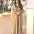 Light-brown crepe embroidered flared gown set