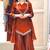 Dark-orange georgette embroidered palazzo set