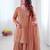 Brown silk blend embroidered palazzo set