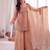 Brown silk blend embroidered palazzo set