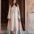 Off-white silk blend embroidered kurta set