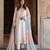 Off-white silk blend embroidered kurta set