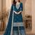 Teal leriya pattern georgette semi stitched suits
