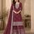 Maroon leriya pattern georgette semi stitched suits