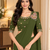 Women   s Georgette Embroidered  Patch Ready to Wear Saree with Designer Stitched Embroidered 3/4 Sleeve Blouse 