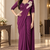 Women   s Georgette Floral Sequin Patch Ready to Wear Saree with Embroidered Stitched Designer Blouse 