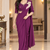 Women   s Georgette Floral Sequin Patch Ready to Wear Saree with Embroidered Stitched Designer Blouse 
