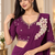 Women   s Georgette Floral Sequin Patch Ready to Wear Saree with Embroidered Stitched Designer Blouse 