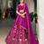 Pink Satin Embroidery Sequence work Lehenga Choli with Dupatta For Women 