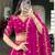 Pink Satin Embroidery Sequence work Lehenga Choli with Dupatta For Women 
