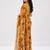 Mustard color weightless floral printed sarees with unstitched blouse