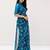 Sky color weightless floral printed sarees with unstitched blouse