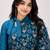 Neavy-blue color weightless floral printed sarees with unstitched blouse