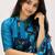 Sky color weightless floral printed sarees with unstitched blouse