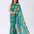 Rama color weightless floral printed sarees with unstitched blouse
