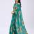 Rama color weightless floral printed sarees with unstitched blouse