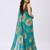 Rama color weightless floral printed sarees with unstitched blouse