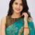 Rama color weightless floral printed sarees with unstitched blouse