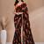 Black all over floral printed with premium lace border saree