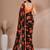 Black all over floral printed with premium lace border saree