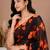 Black all over floral printed with premium lace border saree