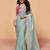 Turquoise Silk Blend Embroidery With Sequence Work Saree with Unstitch Blouse Piece For Women 
