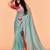 Turquoise Silk Blend Embroidery With Sequence Work Saree with Unstitch Blouse Piece For Women 