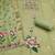 Green banarasi cotton woven design unstitched dress material.