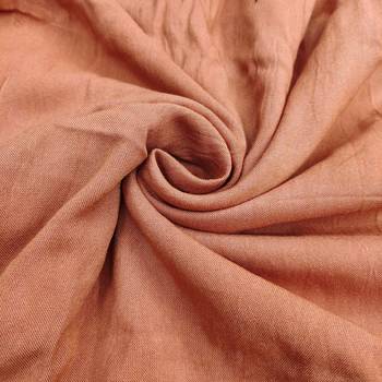 Peach banarasi cotton woven design unstitched dress material. 4