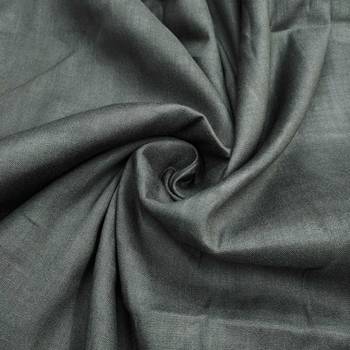 Grey linen cotton printed unstitched dress material. 4