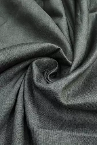 Grey linen cotton printed unstitched dress material.