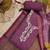 Purple linen cotton printed unstitched dress material.