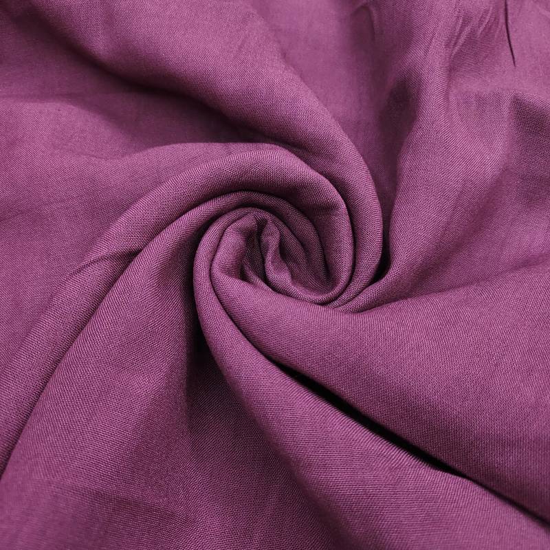 Purple linen cotton printed unstitched dress material.