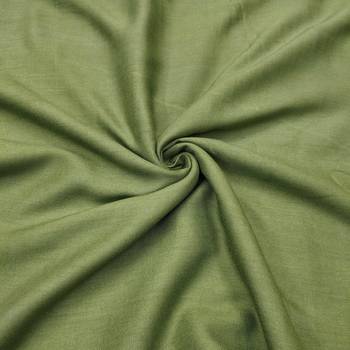 Green linen cotton printed unstitched dress material. 4