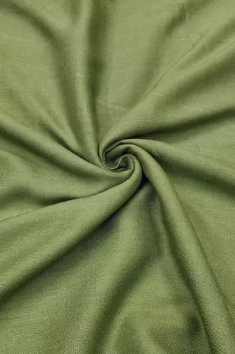 Green linen cotton printed unstitched dress material.