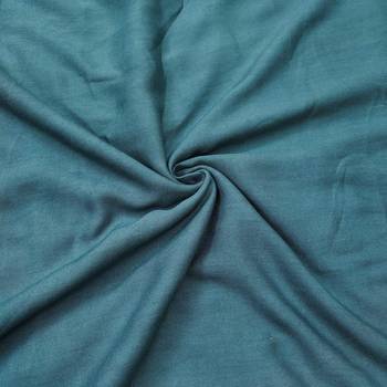 Teal linen cotton printed unstitched dress material. 4
