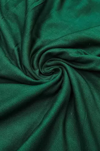 Green cotton embroidered unstitched dress material.