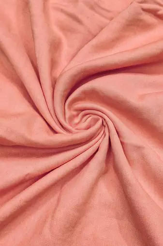Peach cotton embroidered unstitched dress material.